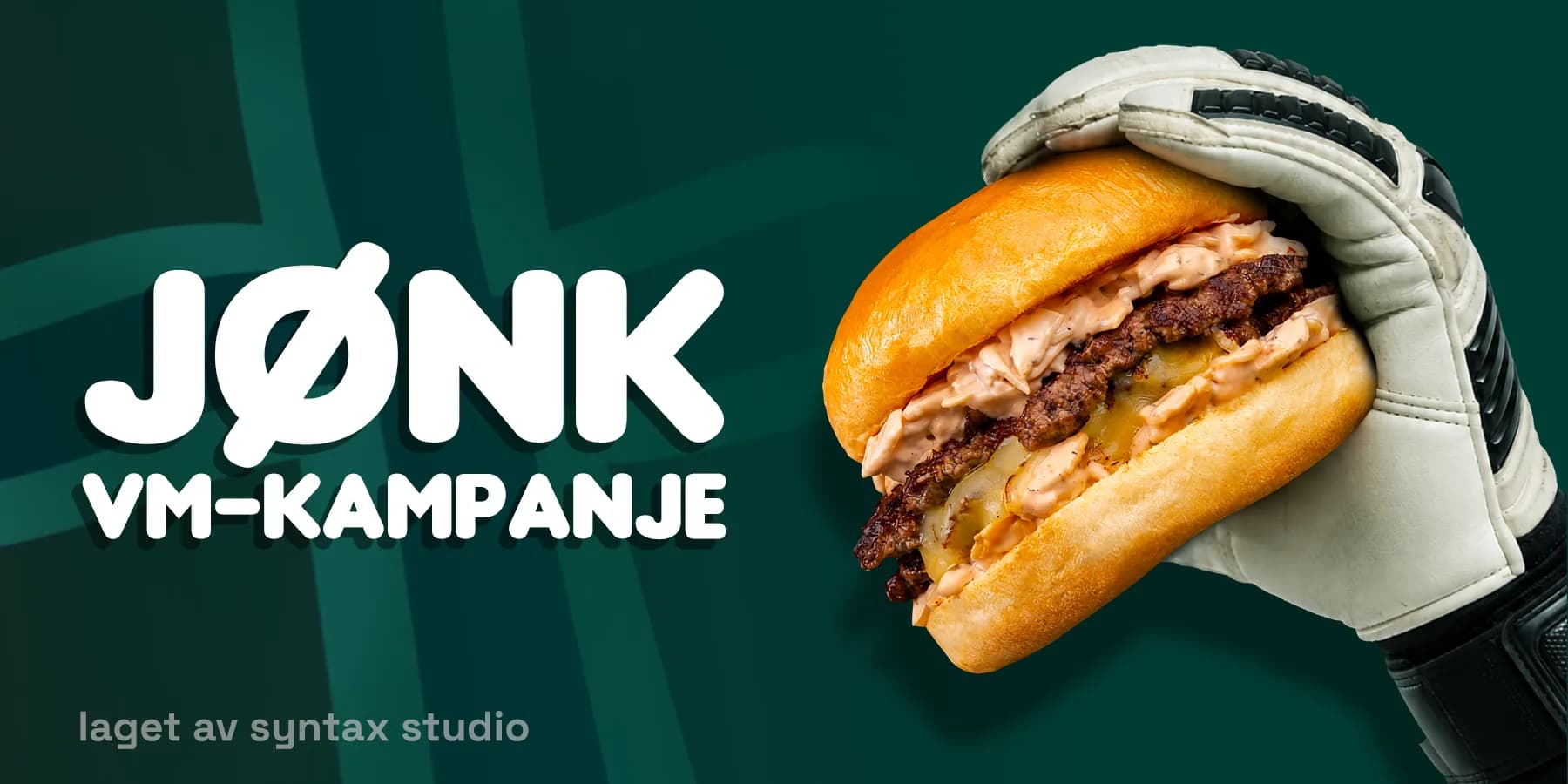 Jønk-burger servert på restaurant — matfotografi og markedsføringskampanje av Syntax Studio